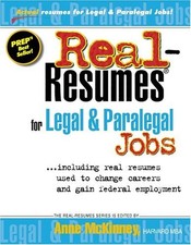 Real Resumes for Legal and Paralegal Jobs: Including Real Resu... picture