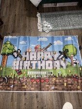 3*5Ft backdrop Video Game Party Decoration , Minecraft Happy Birthday picture