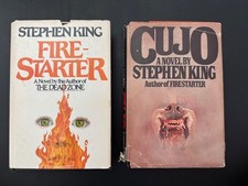 Stephen King Vintage Hardcover Lot - Firestarter & Cujo (1980, 1981) picture