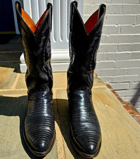 Beautifull Lucchese Black Teju Lizard  Cowboy boot US 8 1/2 D picture