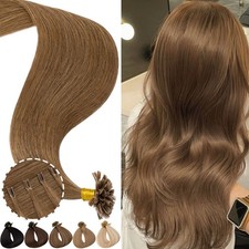 THICK Fusion Keratin Nail U Tip 100% Remy Human Hair Extensions Pre Bond Brown A picture
