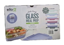 Ello Duraglass Refresh Glass Meal Prep Containers 10 Pc. Set Leak-Proof 4.1 Cups picture
