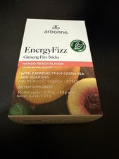 Arbonne Energy Fizz Mango Peach Flavor 30 Sticks, New Box EXPIRES 12/2027 picture