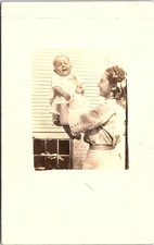 Mother Holding Baby Outdoors, Early 1910s RPPC, Sheboygan to Milwaukee Postcard picture