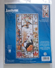 NEW Janlynn 023-0580 Counted Cross Stitch Kit AUTUMN CAT SAMPLER Birds Flowers picture