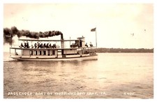 postcard Passenger Boat full of passengers on West Okoboji Lake Iowa  RPPC  6348 picture