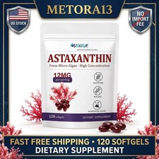 Astaxanthin 12mg 120 Softgels, 4 Month Supply,Triple Strength,Non-GMO,Eye Health picture