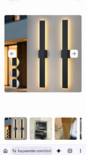 Matte Black LED Wall Sconce 48W 3CCT IP65 Dimmable Indoor/Outdoor Up/Down picture