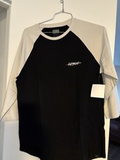 KR3W Premium Black White Colorblock Logo T-Shirt Medium Crew Neck Cotton Jersey picture