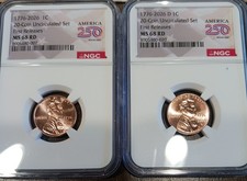 1776–2026 P & D Lincoln Cent 20 COIN Set NGC MS 68 FR 250 picture