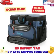 Titan by Arctic Zone 12 Can Zipperless Soft Cooler, 8 Quart, Ocean Blue picture