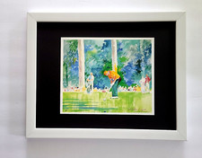 LEROY NEIMAN +  JACK NICKLAUS + CIRCA 1990'S + SIGNED GOLF PRINT+  FRAMED picture
