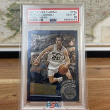 2002-03 TOPPS CHROME EMANUEL MANU GINOBILI ROOKIE RC ARGENTINIAN PSA 10 SPURS picture