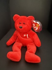 Vintage 2002 TY Beanie Buddy #1 Bear Red 14