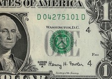 1963A $1 One Dollar Bill Federal Reserve Note Cleveland Uncirculated picture