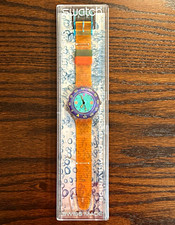 Vintage 1991 Swatch Scuba 200 Medusa SDK102 NOS New Battery w/ Box Papers picture