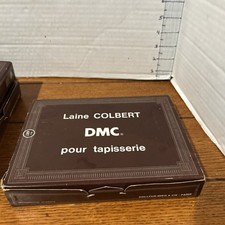 Vtg DMC Laine Colbert Large 20g Tapestry Wool Skeins Ecru Art 487 -7500 Box of 5 picture