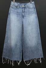J. Crew High-Rise Superwide-Leg Raw-Hem Cropped Jeans in Elliot Wash 29 X 25 picture