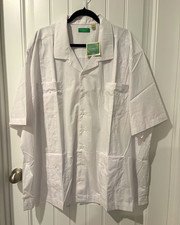 Havanera Co. by Cubavera White Guayabera Button-Front Shirt Pockets 4XL picture