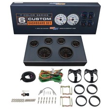 GlowShift 85mm Tinted 7 Color 6-Gauge Cluster Dashboard Instrument Panel Set picture