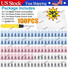 100Pcs Tire Repair Rubber Nails Tyre Puncture Repair Screws Kit w/ Screwdriver picture