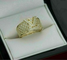 2.23Ct Round Lab Created Diamond Women's Band Ring 14K Yellow Gold Plated Silver picture