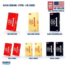 OLO 001 ZEROLONE Ultra Thin 0.01mm Natural Latex Condoms Hyaluronic Acid 10pc picture