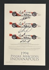 AL UNSER JR - EMERSON FITTIPALDI - PAUL TRACY SIGNED 18X12 LIMITED EDITION PRINT picture