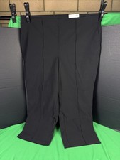 Rafaella Women's Crop Pintuck Pant Size 14 Black picture
