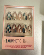 Glamnetic Amandine Coleman Press-On Nails French Tip Short Almond Glue Included picture