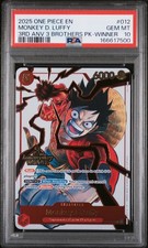 One Piece Graded: Monkey. D. Luffy ST01-012 3rd Anniversary Winner Foil PSA 10 picture