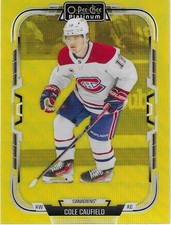 2025-26 O-Pee-Chee Platinum Neon Yellow Surge COLE CAUFIELD #109 picture