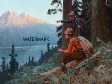 Phillip Russell Goodwin - Blazing the Trail, Hunters - 13x19 Print REPRODUCTION picture