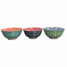 Certified International Porcelain Bowls Set of 3 Patterned 6in Made in China picture