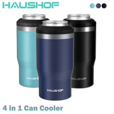 HAUSHOF 12 oz Can Cooler 4 in 1 Double Walled Can Insulator Stainless Steel Cans picture