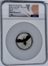 2024 $2 Australia 2 Oz Proof Silver Wedge-Tailed Eagle 10th Anniv NGC MS70 FDOI picture