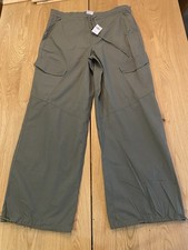 Social Tourist Green Parachute Balloon Baggy Pants Womens Small New NWT picture