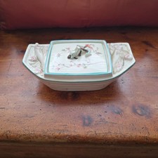 Antique Wedgwood Majolica Covered  Sardine Dish Boat 1870's Rare picture