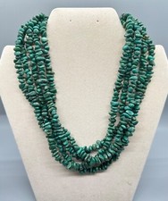 Vintage 5 strand Sterling and Turquoise Navajo Necklace picture