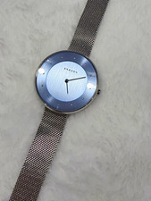 Skagen Women's Quartz Watch Blue Dial Silver Stainless Steel Mesh Band picture