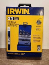 NEW IRWIN 63221 Cobalt Alloy Steel Drill Bit Set 21-Pc Jobber -REDUCED picture