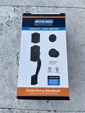 Schlage F60 CAM 716 GEO Camelot Georgian Knob Handleset Aged Bronze BRAND NEW picture