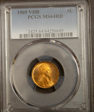 1909 VDB Lincoln Cent PCGS MS64RD .............Lot 6844 picture
