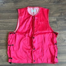 Red Flight Deck Identification Vest (Winter) Sz. L/XL VTG Military Wet Weather picture