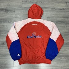 Vintage 1990S Starter Washington Bullets Jacket XL Rare Men’s Red Puffer NBA picture