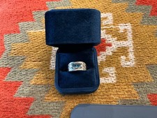 Brilliant Earth Fancy Vivid Blue Diamond Ring | Italian 925 Sterling Silver picture