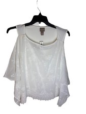 Chico’s Apparel Lace Jayma 3/4 Sleeve  Alabaster Sz 2(L) Top Blouse NWT picture
