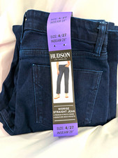 Hudson Women’s Mid-Rise Straight Jeans Dark Wash Blue Stretch Denim Size 4 picture