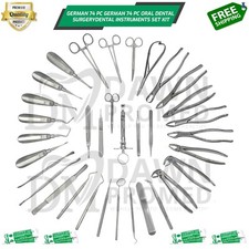 74 Oral Dental Surgery Extracting Elevators Forceps Instrument Kit Set German Gr picture