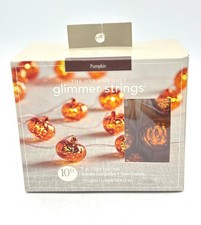Pier 1 Imports ‘Mercury Glass’ Pumpkin Glimmer String LED Lights NIB Sealed 10’ picture